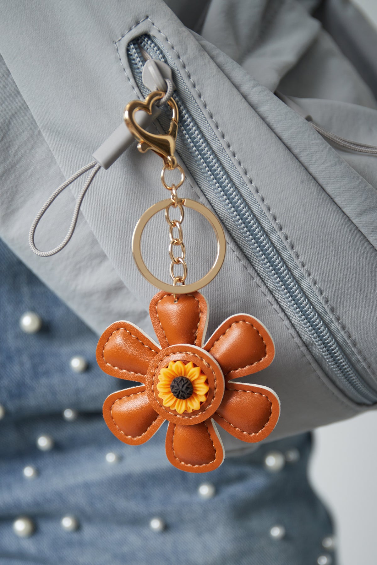 Bagcharm bloem | zwart