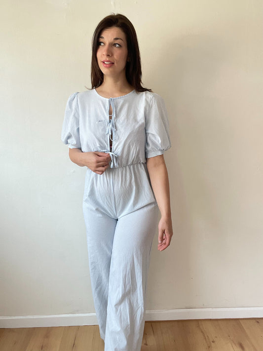 STRIPED JUMPSUIT | BLUE