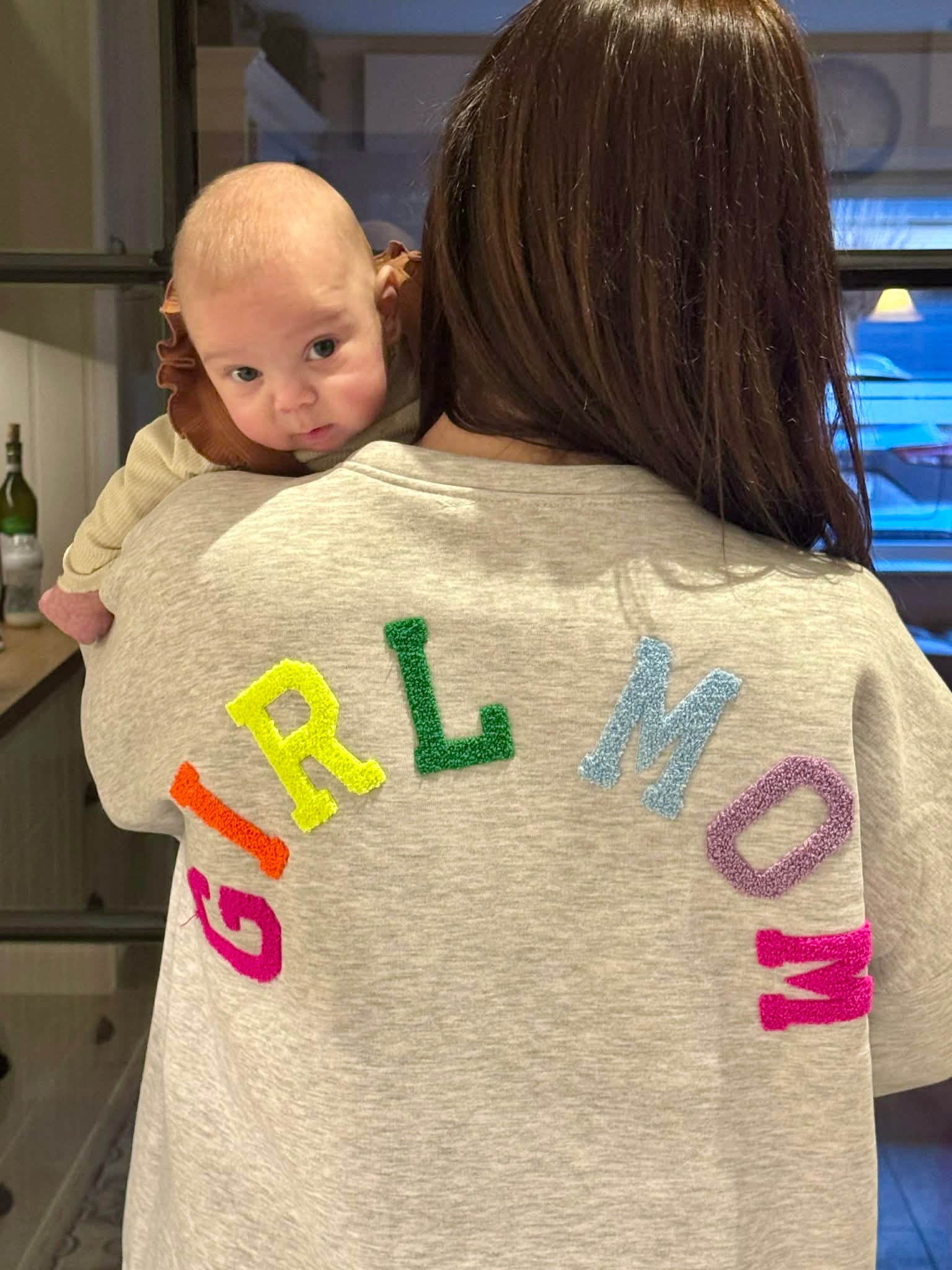 Girlmom sweater | grijs-multi