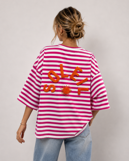 SOLEIL STRIPED SHIRT ROZE