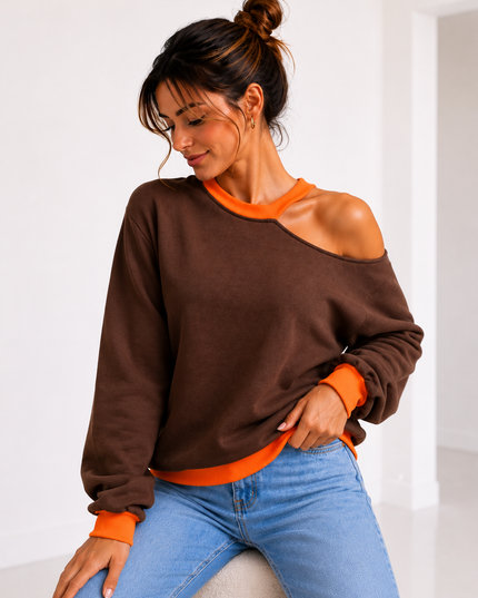 CUT OUT FLUO SWEATER