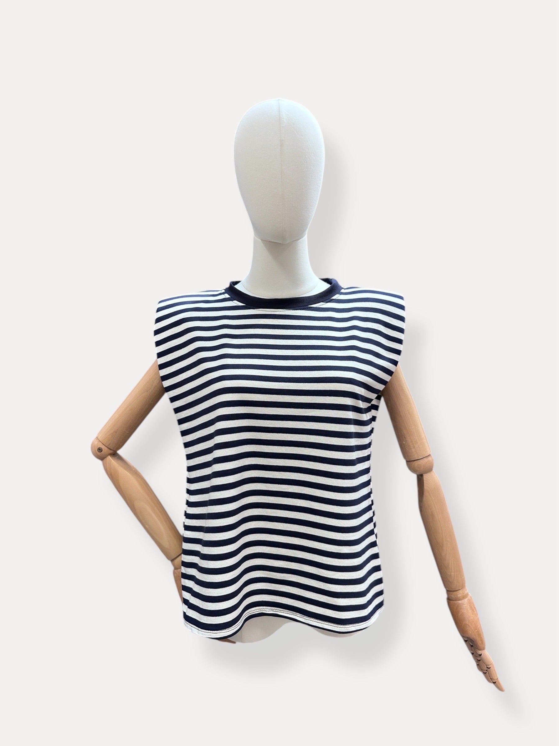 Streep top | marine-ecru