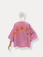 T-shirt streep Mommy | fuchsia