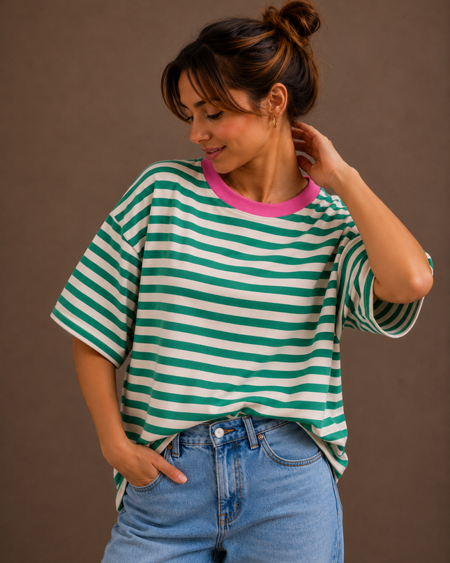 STRIPED FLUO T-SHIRT