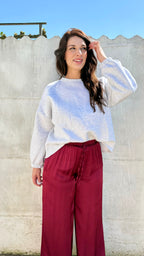 Zijde broek | bordeaux