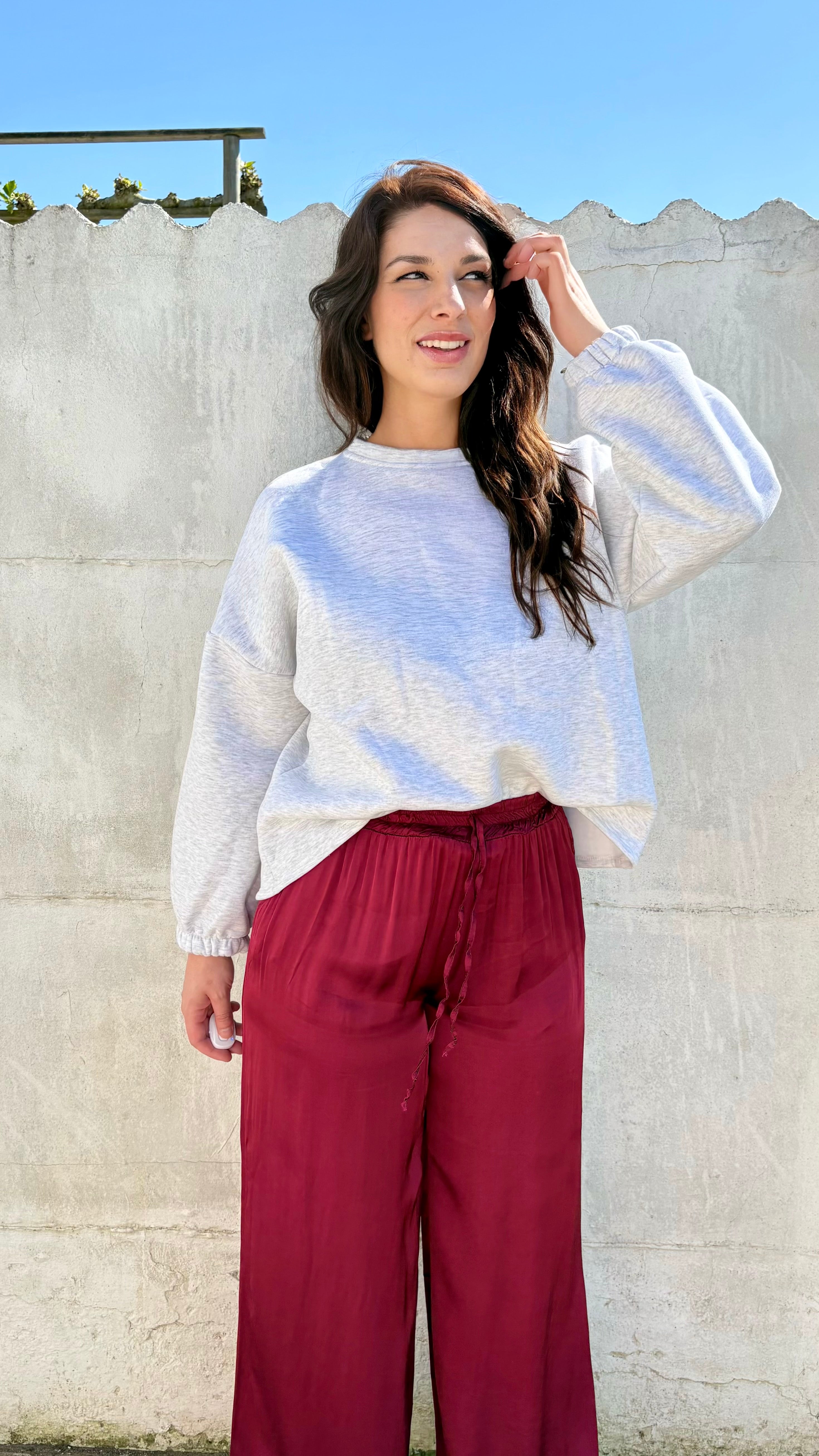 Zijde broek | bordeaux