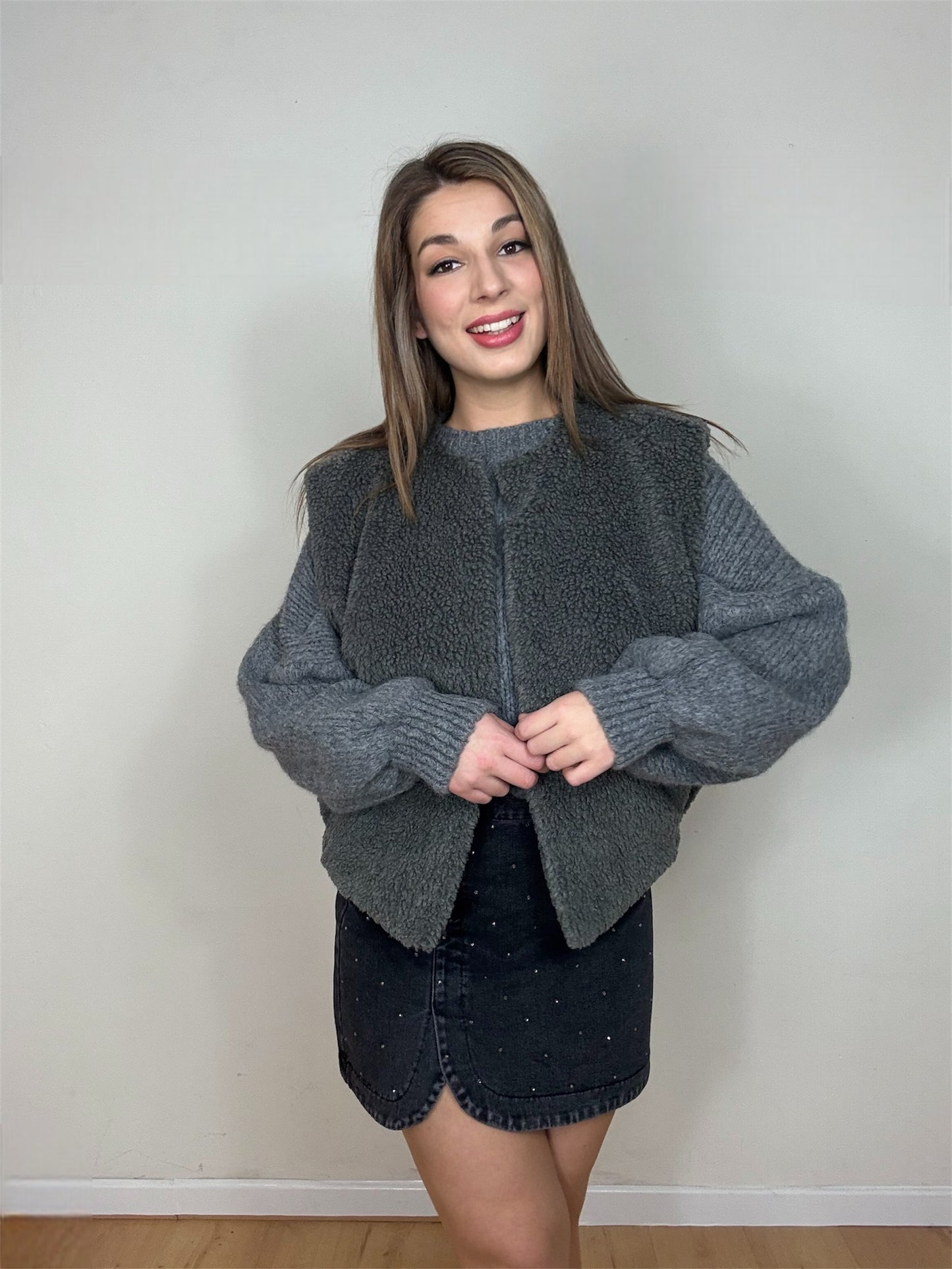 TEDDY GILET | GREY