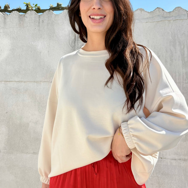Mommy Sweater | beige-ruitjes
