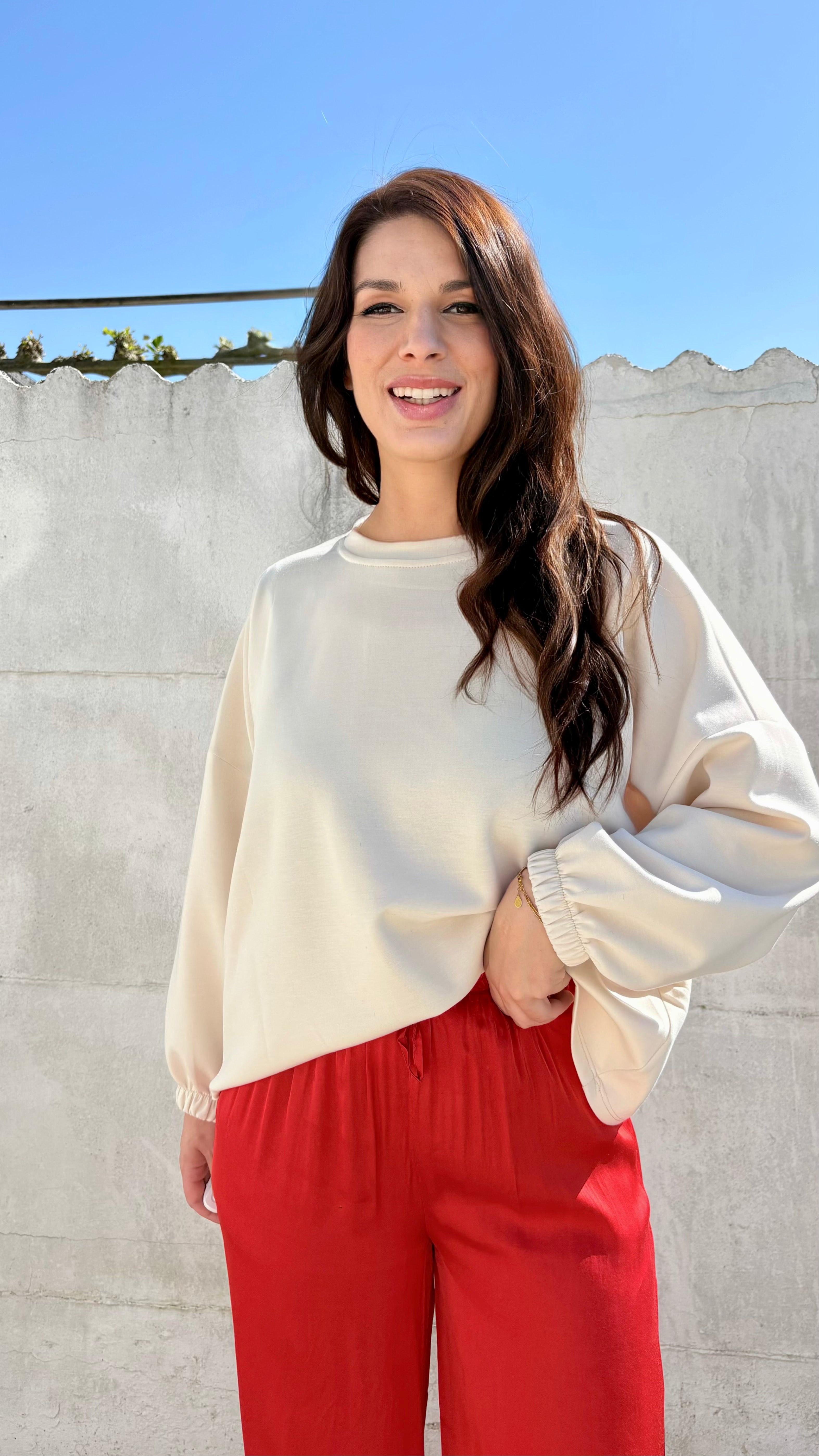 Mommy Sweater | beige-ruitjes