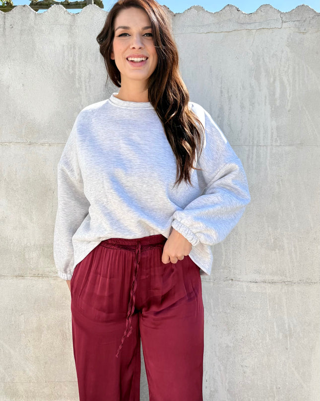 Zijde broek | bordeaux