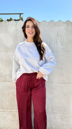 Zijde broek | bordeaux