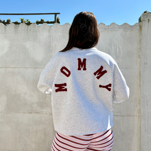 Mommy Sweater | grijs-bordeaux