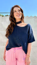 Open Hals Knit | marine