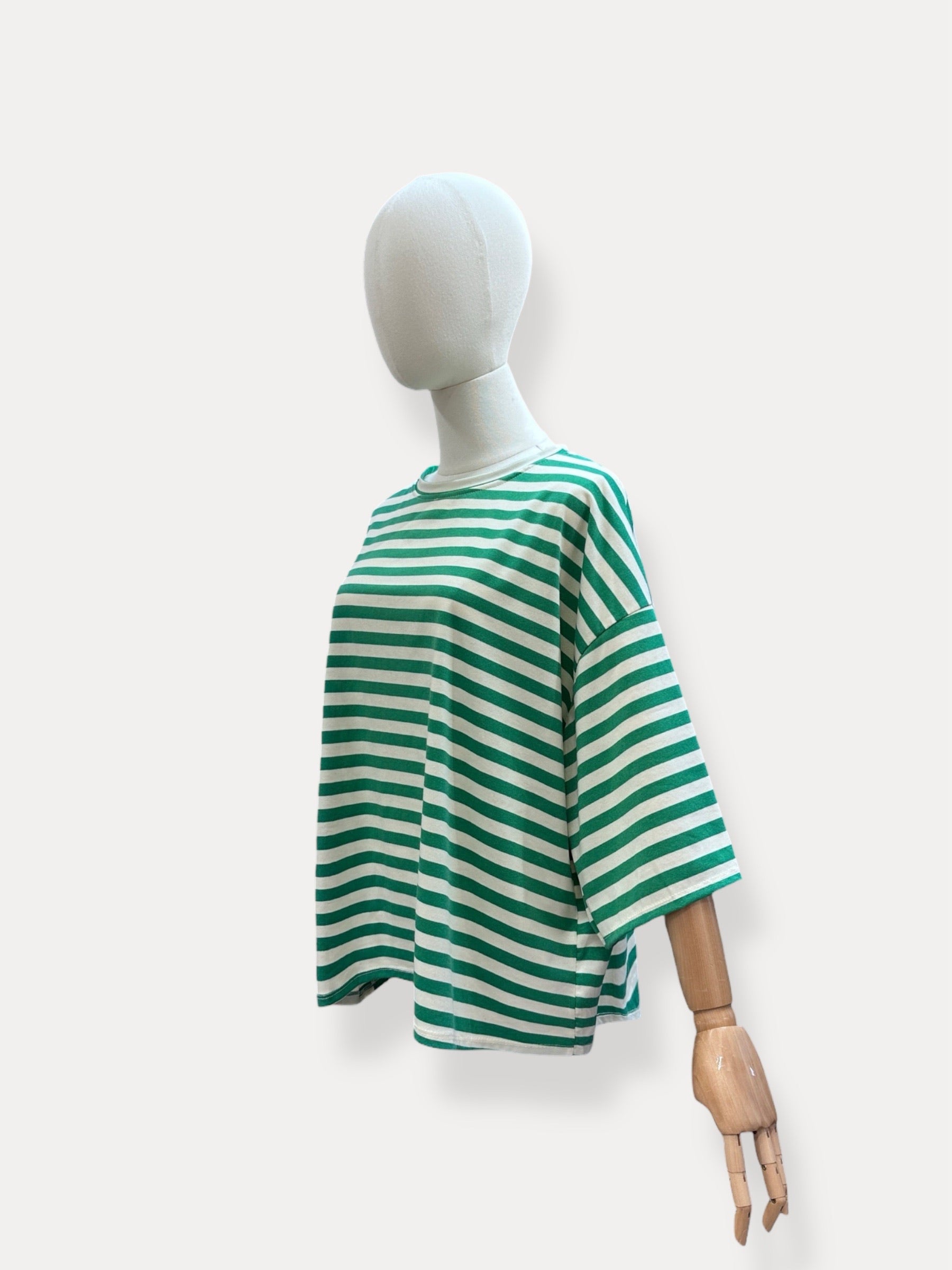 T-shirt streep Mommy | groen