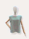 Streep top | groen-roze
