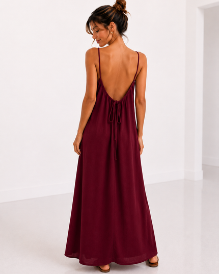 OPEN BACK MAXI JURK