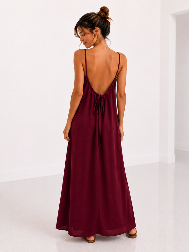OPEN BACK MAXI JURK