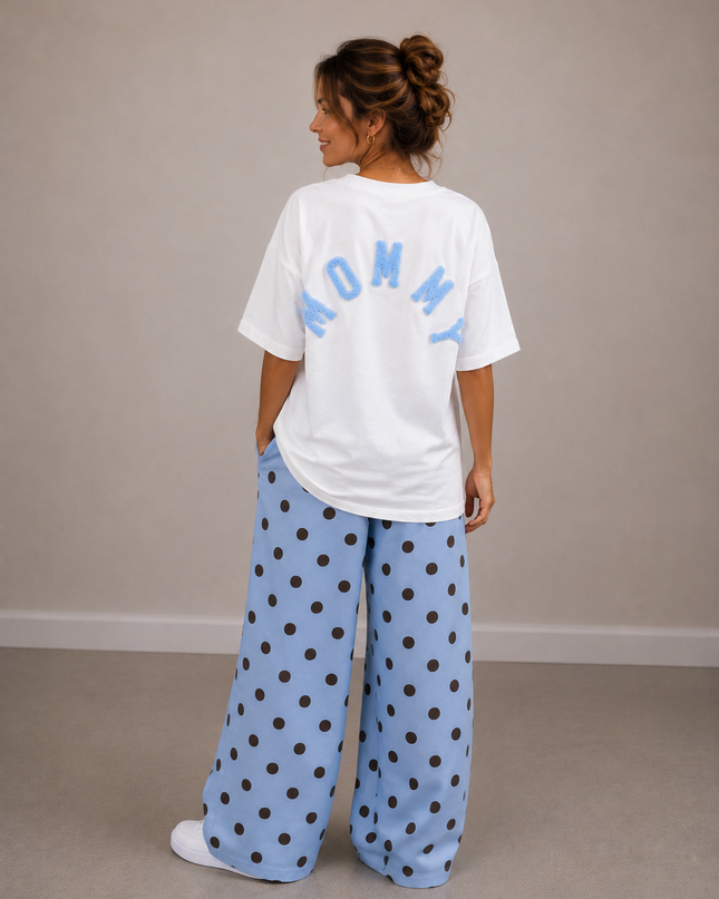 Mommy T-shirt | white-blue