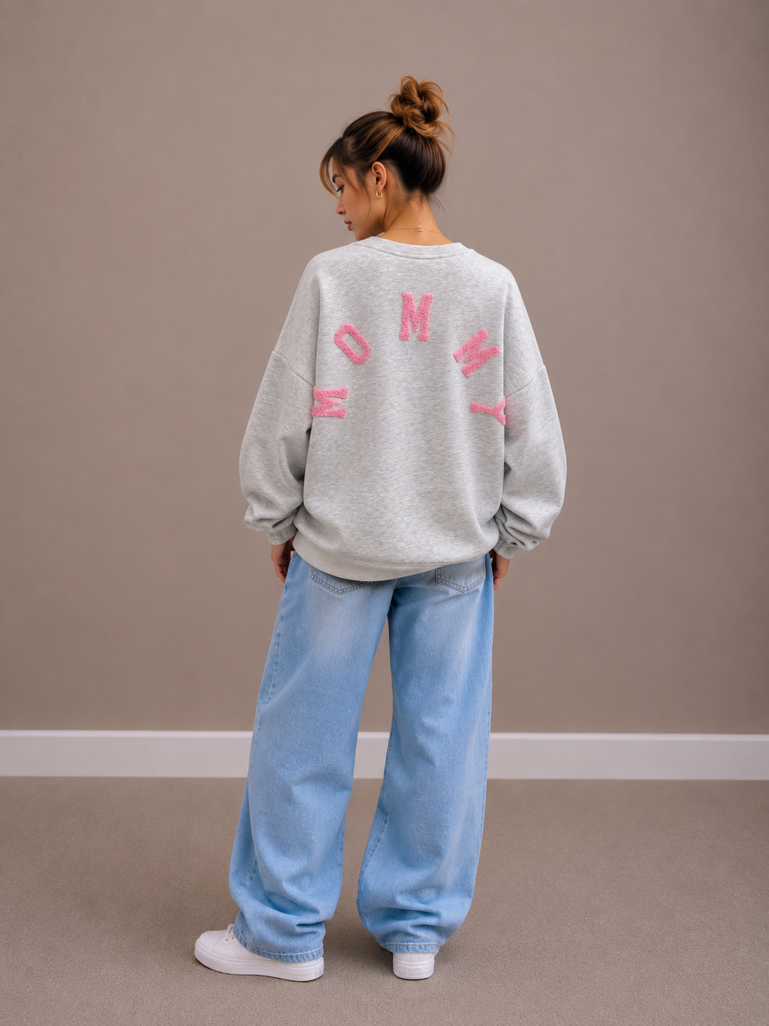 Mommy Sweater | grijs-roze