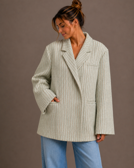 ZOË LUREX BLAZER AQUA