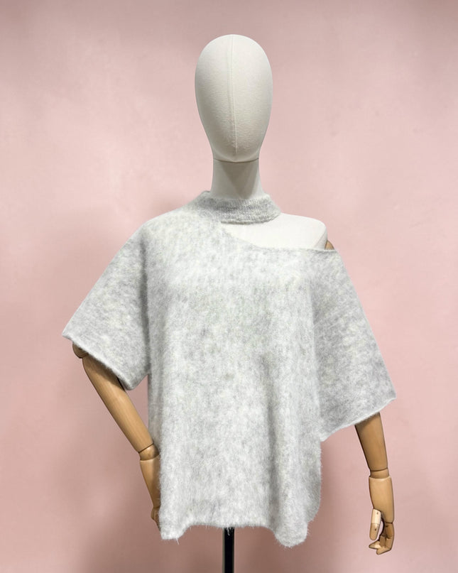 Open hals knit | grijs