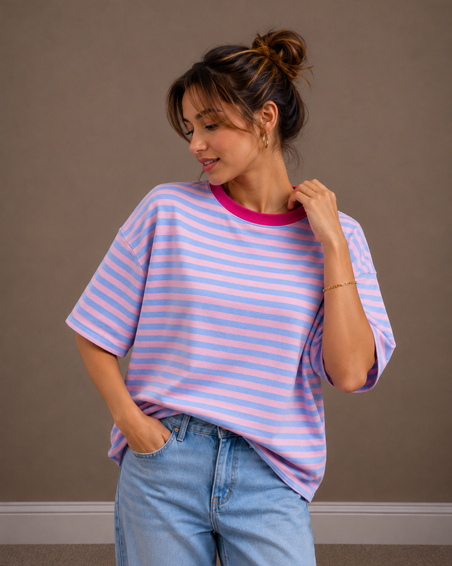 STRIPED FLUO T-SHIRT