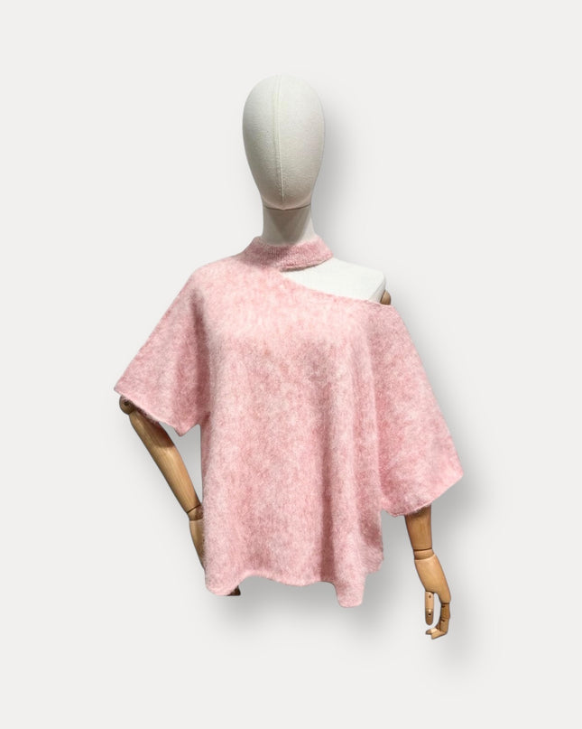 Open hals knit | roze