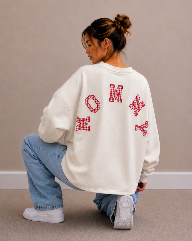 Mommy Sweater | beige-ruitjes