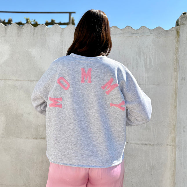 Mommy Sweater | grijs-roze