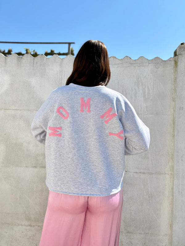 Mommy Sweater | grijs-roze