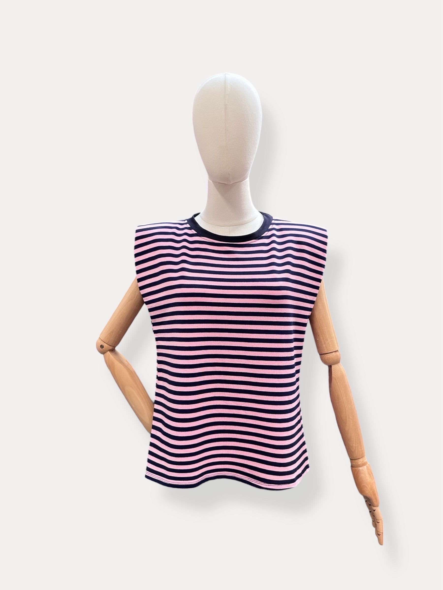 Streep top | marine-roze