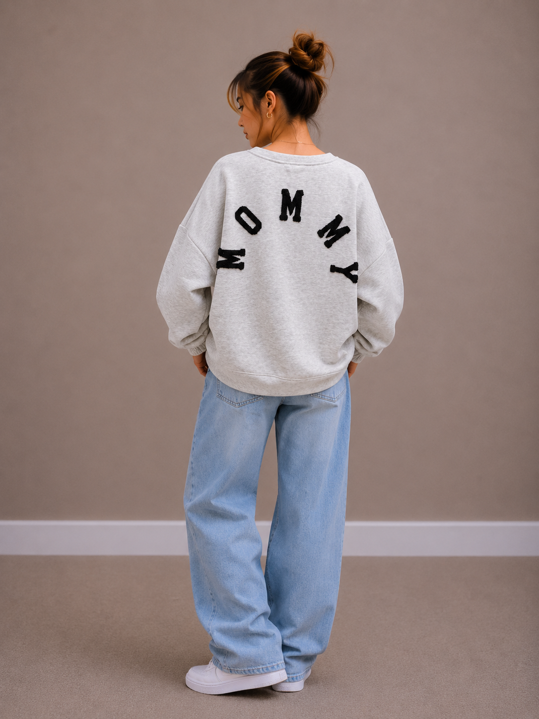 Mommy Sweater | grijs-zwart