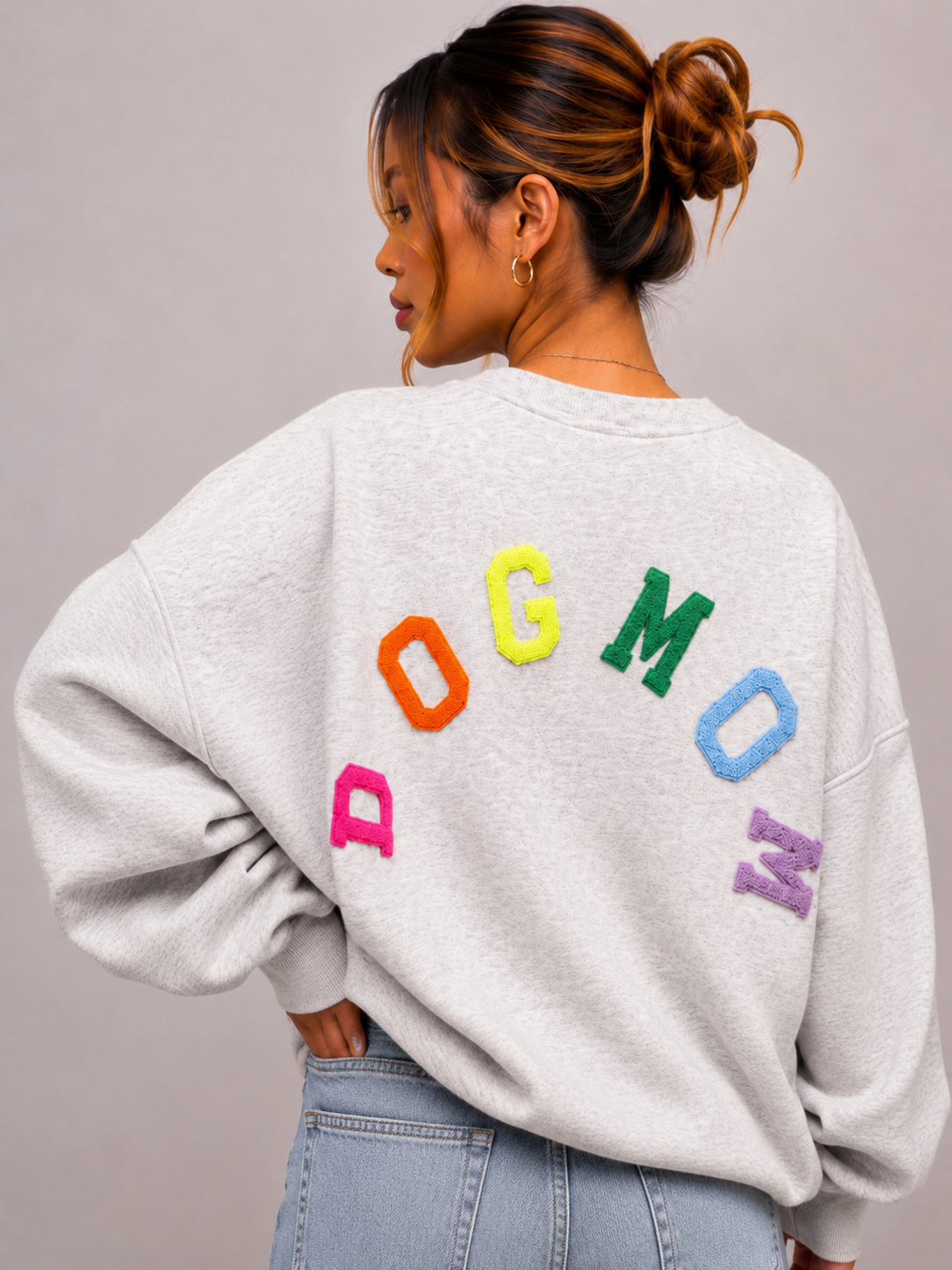 Dogmom Sweater | grijs-multi