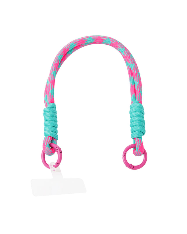 Telefoonkoord print | fuchsia - aqua