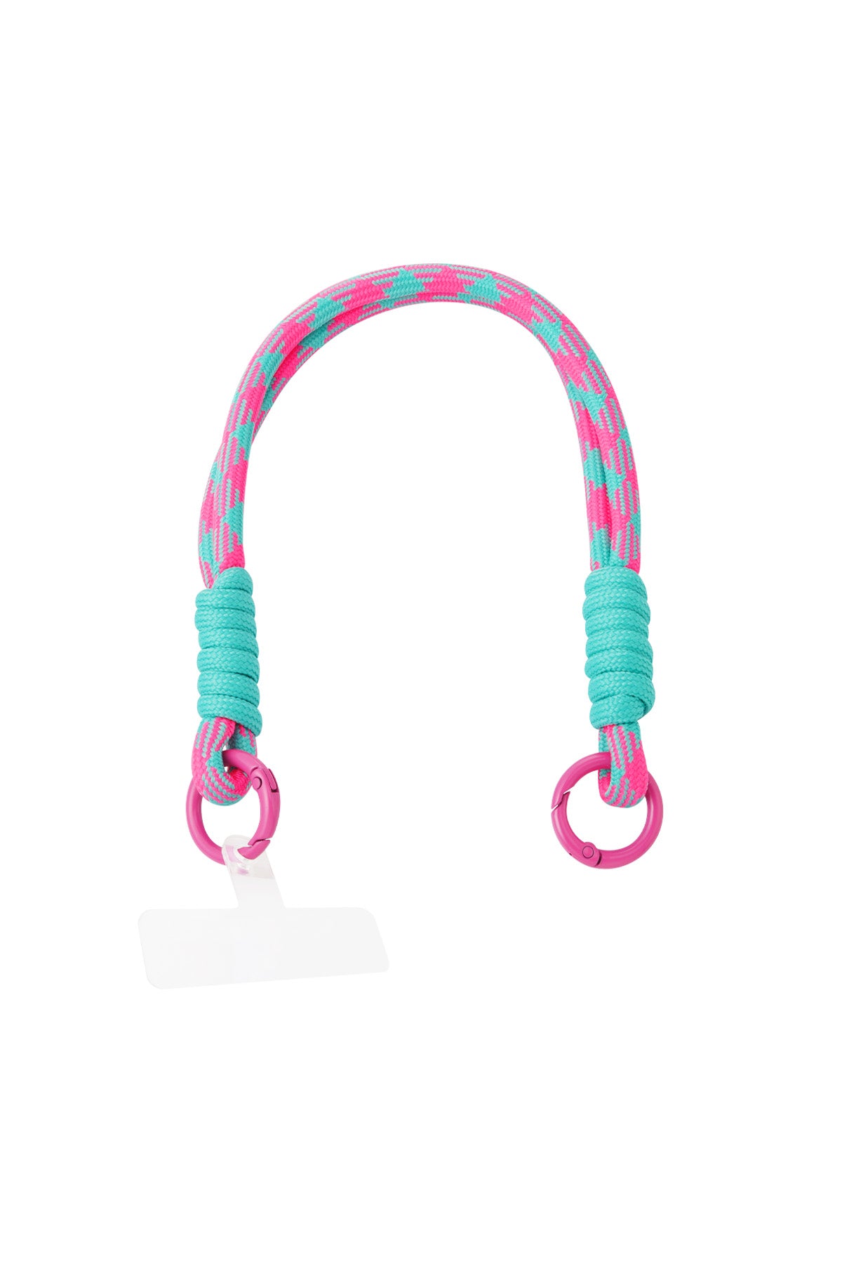 Telefoonkoord print | fuchsia - aqua