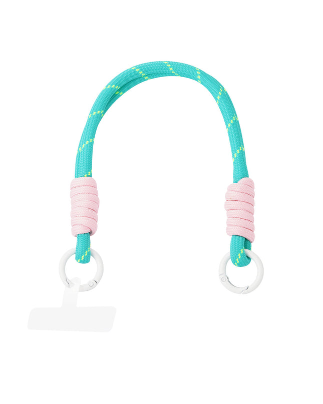 Telefoonkoord print | aqua - roze