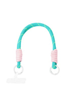 Telefoonkoord print | aqua - roze