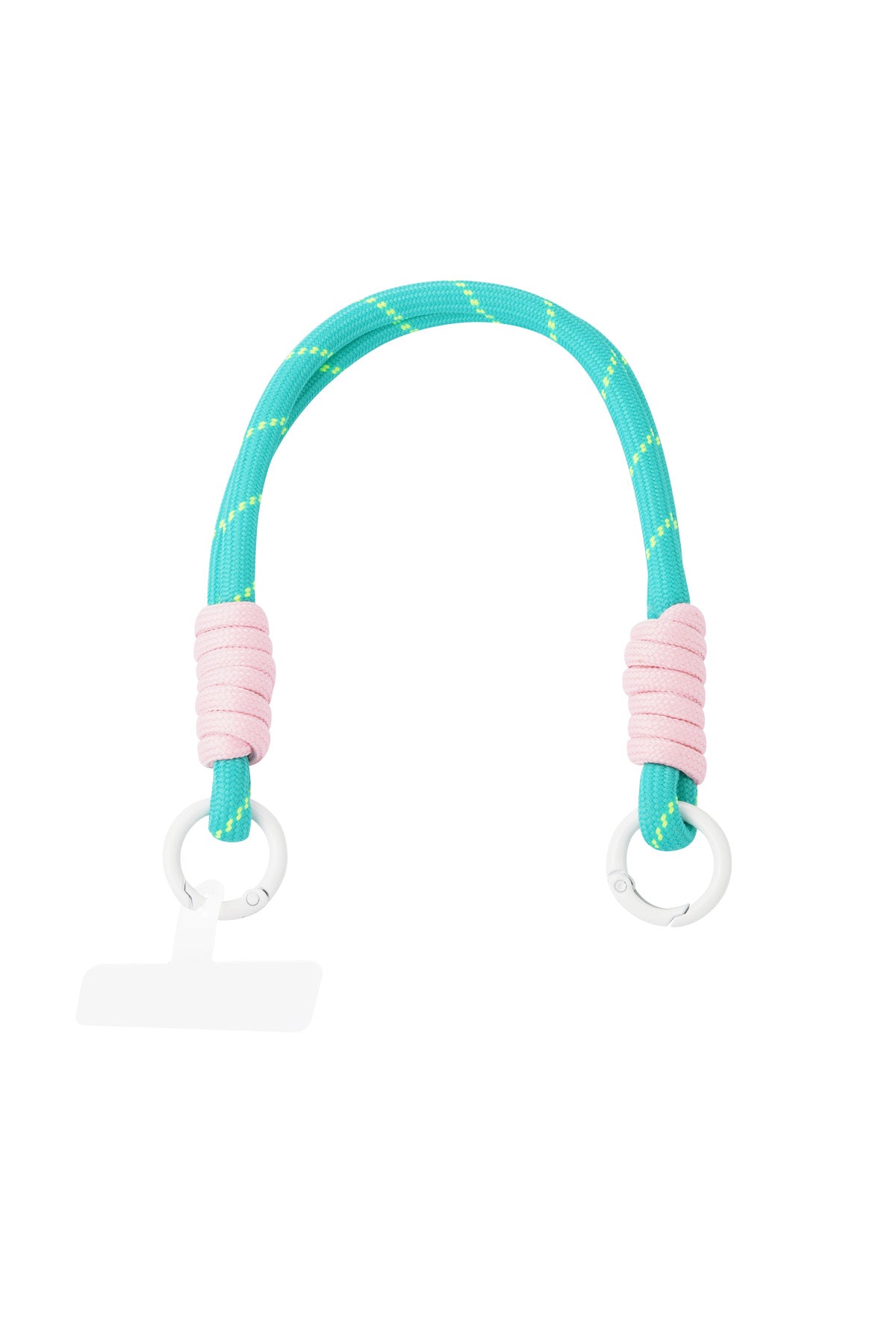 Telefoonkoord print | aqua - roze