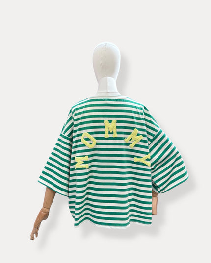 T-shirt streep Mommy | groen