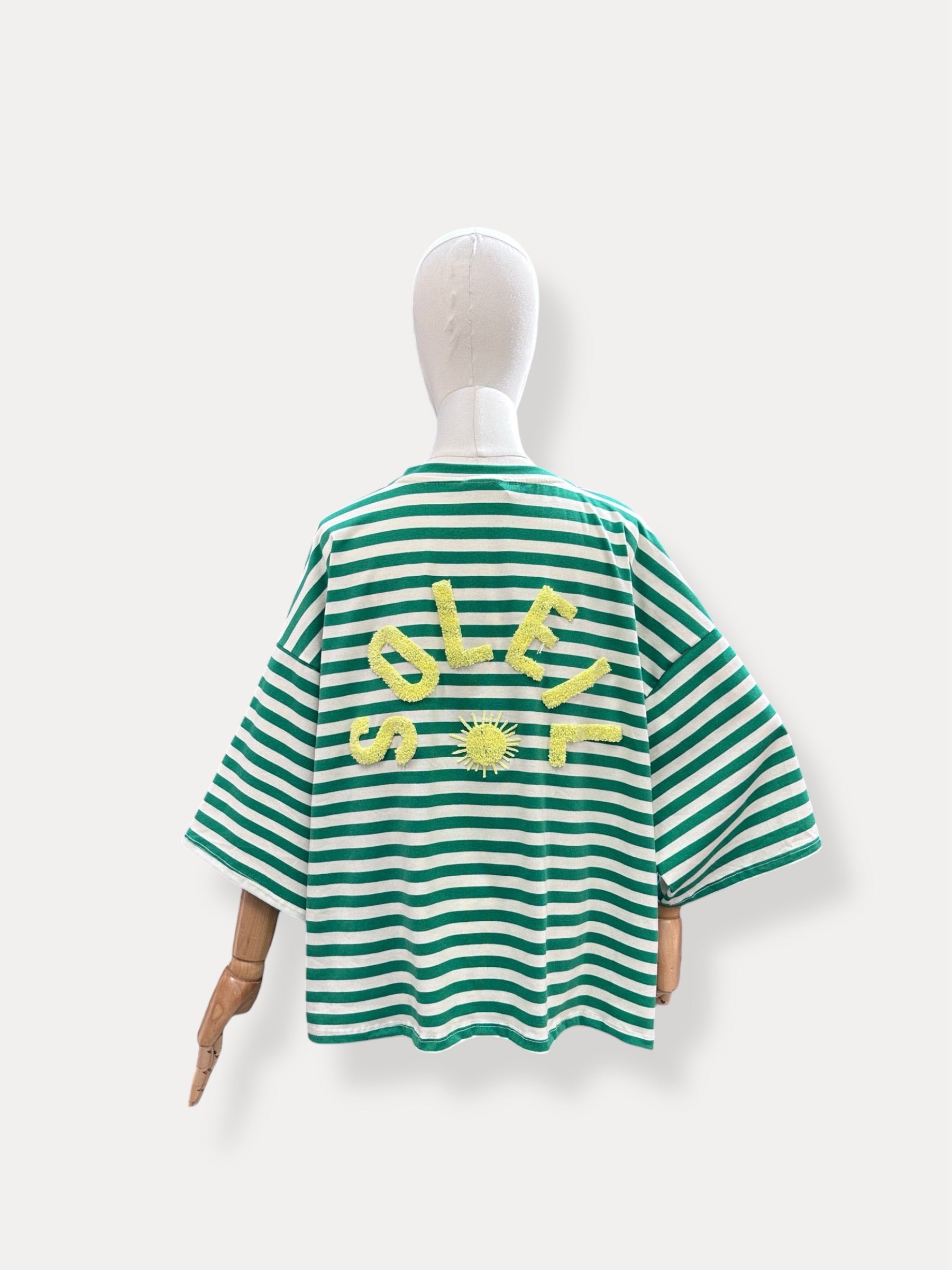 T-shirt streep Soleil | groen