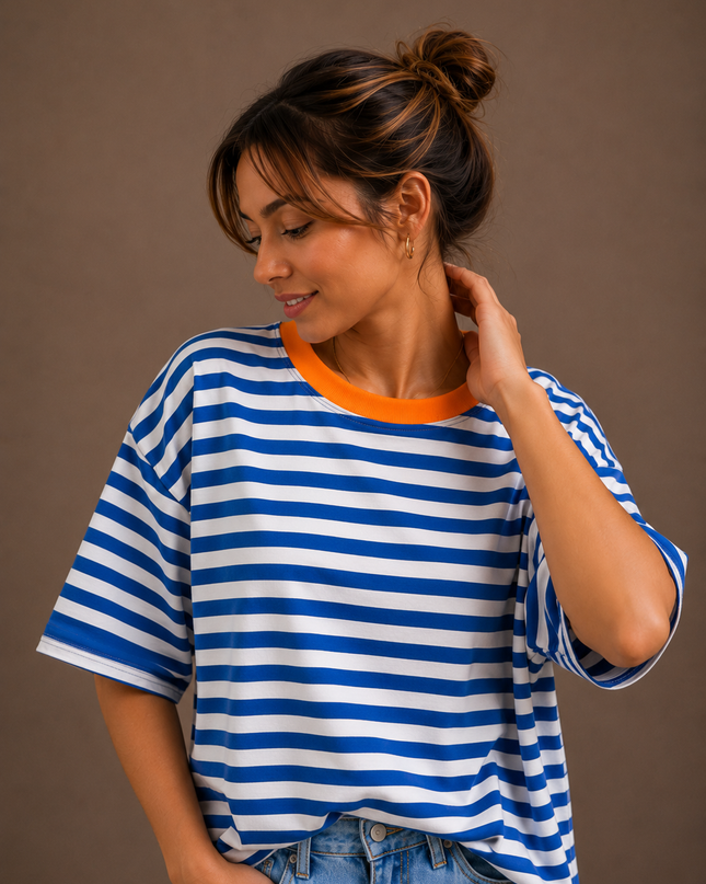 STRIPED FLUO T-SHIRT