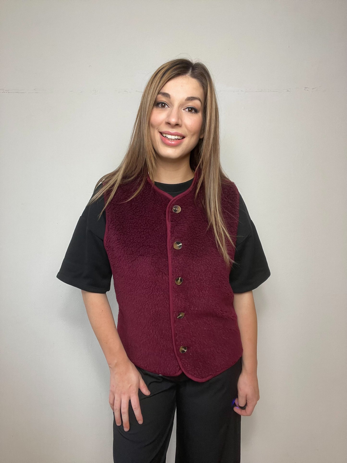 TEDDY GILET 2.0 | BURGUNDY