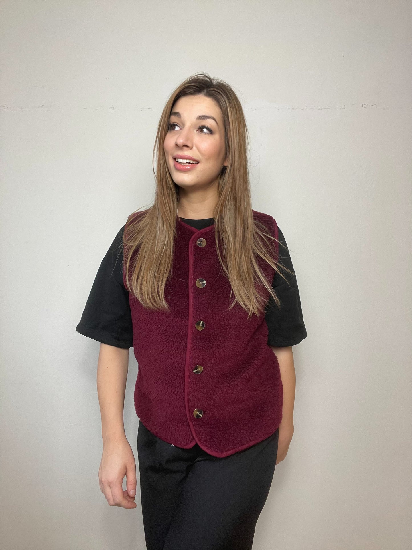 TEDDY GILET 2.0 | BURGUNDY