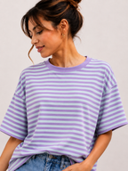Streep T-shirt | paars-blauw
