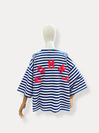 T-shirt streep Mommy | kobalt