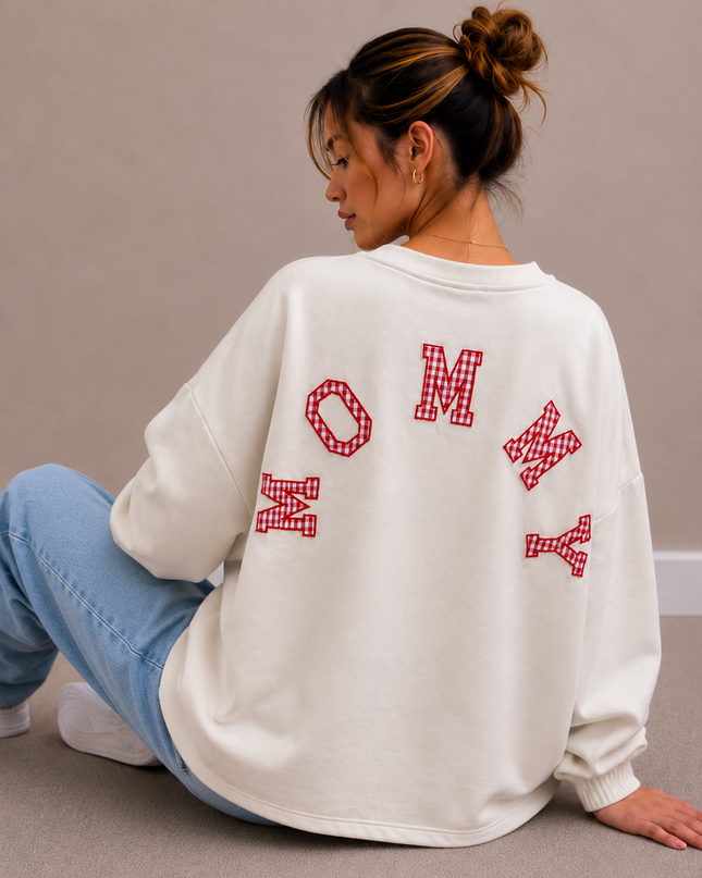 Mommy Sweater | beige-ruitjes