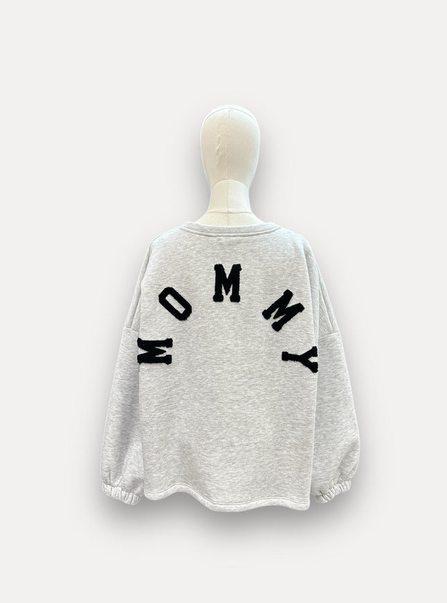 MOMMY SWEATER GRIJS-ZWART
