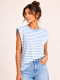 Streep Top | blauw-wit