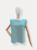Streep Top | roze-groen