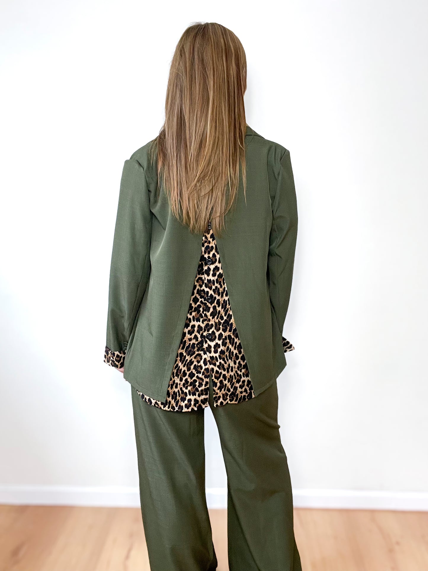 LEOPARD BLAZER | KAKI